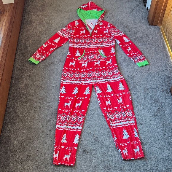 PatPat Holly Jolly Christmas Print Hooded Bodysuit SIZE XL - Picture 1 of 6